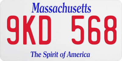 MA license plate 9KD568
