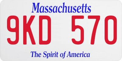 MA license plate 9KD570