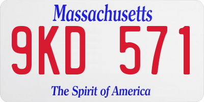 MA license plate 9KD571