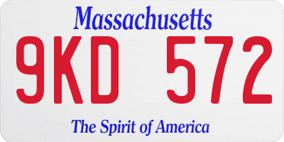 MA license plate 9KD572