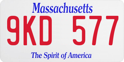 MA license plate 9KD577