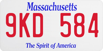 MA license plate 9KD584