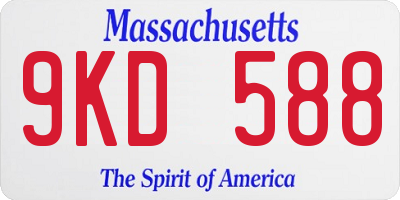 MA license plate 9KD588
