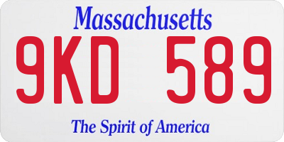 MA license plate 9KD589