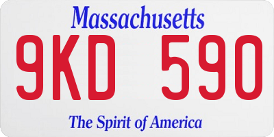MA license plate 9KD590