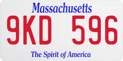 MA license plate 9KD596