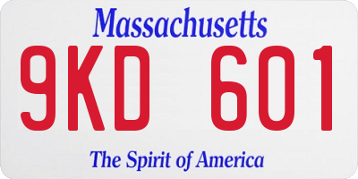 MA license plate 9KD601