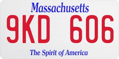 MA license plate 9KD606