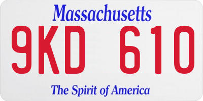 MA license plate 9KD610