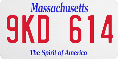 MA license plate 9KD614