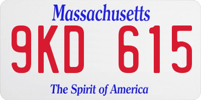MA license plate 9KD615