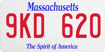 MA license plate 9KD620