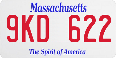MA license plate 9KD622
