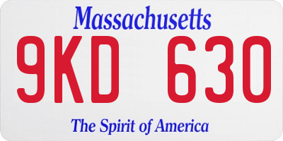 MA license plate 9KD630