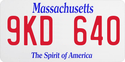 MA license plate 9KD640