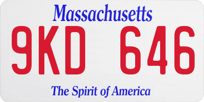 MA license plate 9KD646