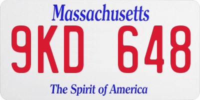 MA license plate 9KD648