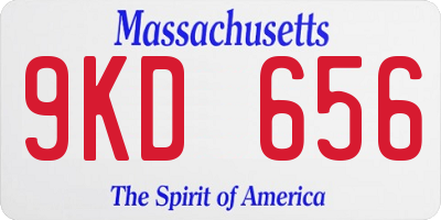 MA license plate 9KD656