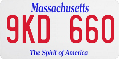 MA license plate 9KD660