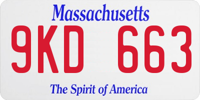 MA license plate 9KD663