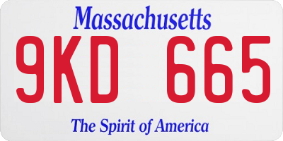 MA license plate 9KD665