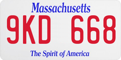 MA license plate 9KD668