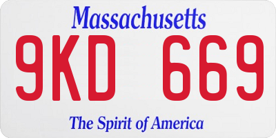 MA license plate 9KD669