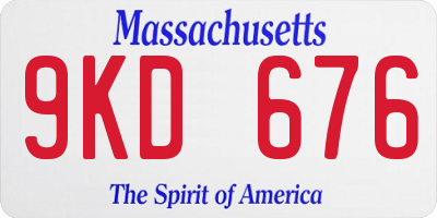MA license plate 9KD676