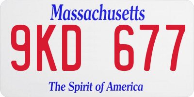 MA license plate 9KD677