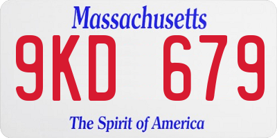 MA license plate 9KD679