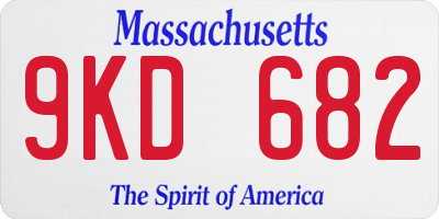 MA license plate 9KD682
