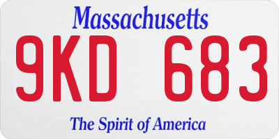 MA license plate 9KD683