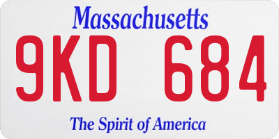 MA license plate 9KD684
