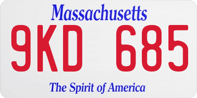 MA license plate 9KD685