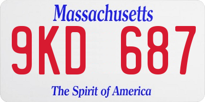MA license plate 9KD687