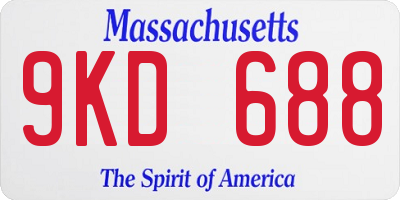 MA license plate 9KD688