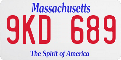 MA license plate 9KD689