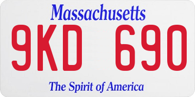 MA license plate 9KD690