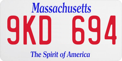 MA license plate 9KD694