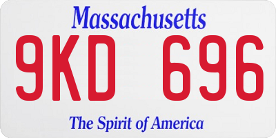 MA license plate 9KD696