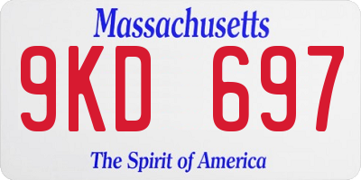 MA license plate 9KD697