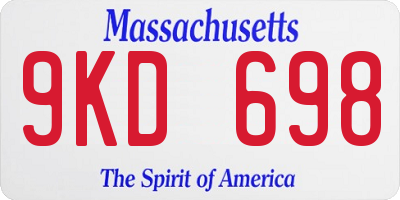 MA license plate 9KD698