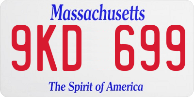 MA license plate 9KD699