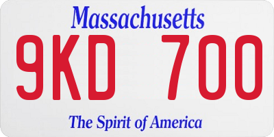 MA license plate 9KD700