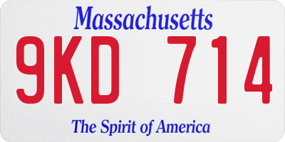MA license plate 9KD714