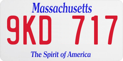 MA license plate 9KD717