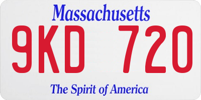 MA license plate 9KD720