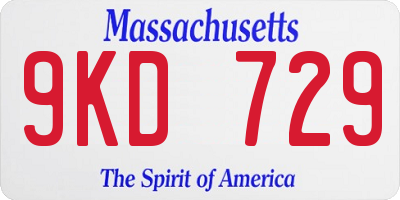 MA license plate 9KD729