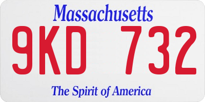 MA license plate 9KD732