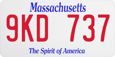 MA license plate 9KD737
